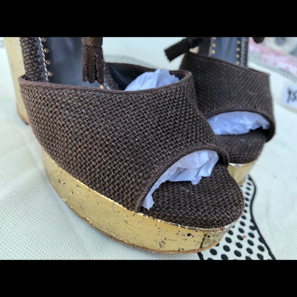 Authorities YSL rive gauche gold wedge - Picture 8 of 8